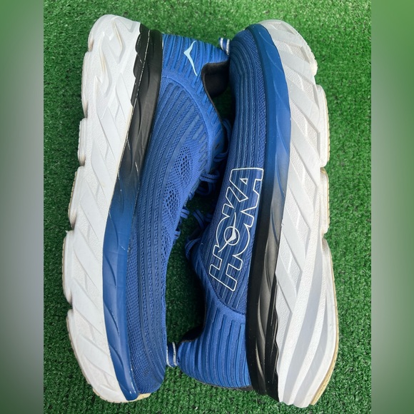 HOKA ONE ONE Blue Bondi 6 Sneakers Shoes Mens Sz 10.5 Running Walking pre-owned - Picture 11 of 16